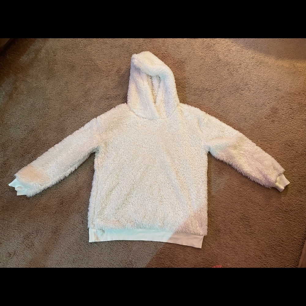 White fuzzy sweater size small